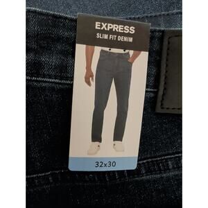 Express Men's Slim Fit Denim Jeans Dark Wash Size 32x30
